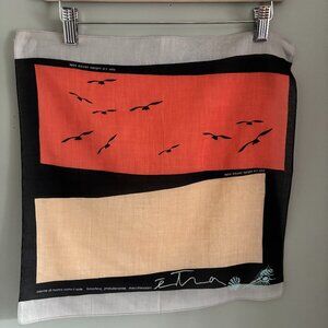 Vintage Minimalist Beach Scene Scarf